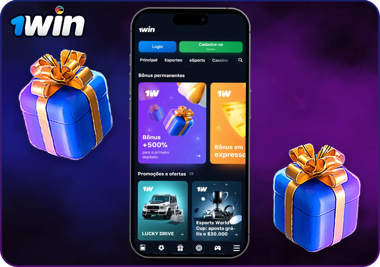 Informações sobre bónus e promoções na aplicação móvel 1win