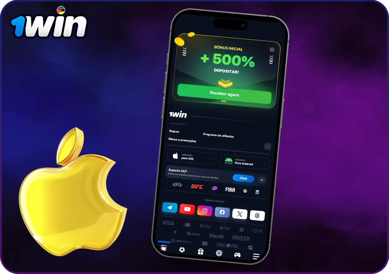 Como descarregar a aplicação móvel 1win para iOS