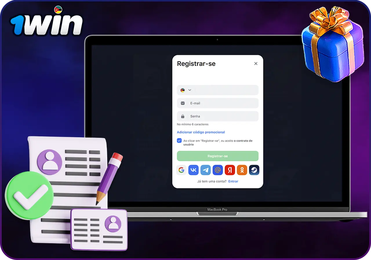 Informações sobre como se registar e receber um bónus na 1win