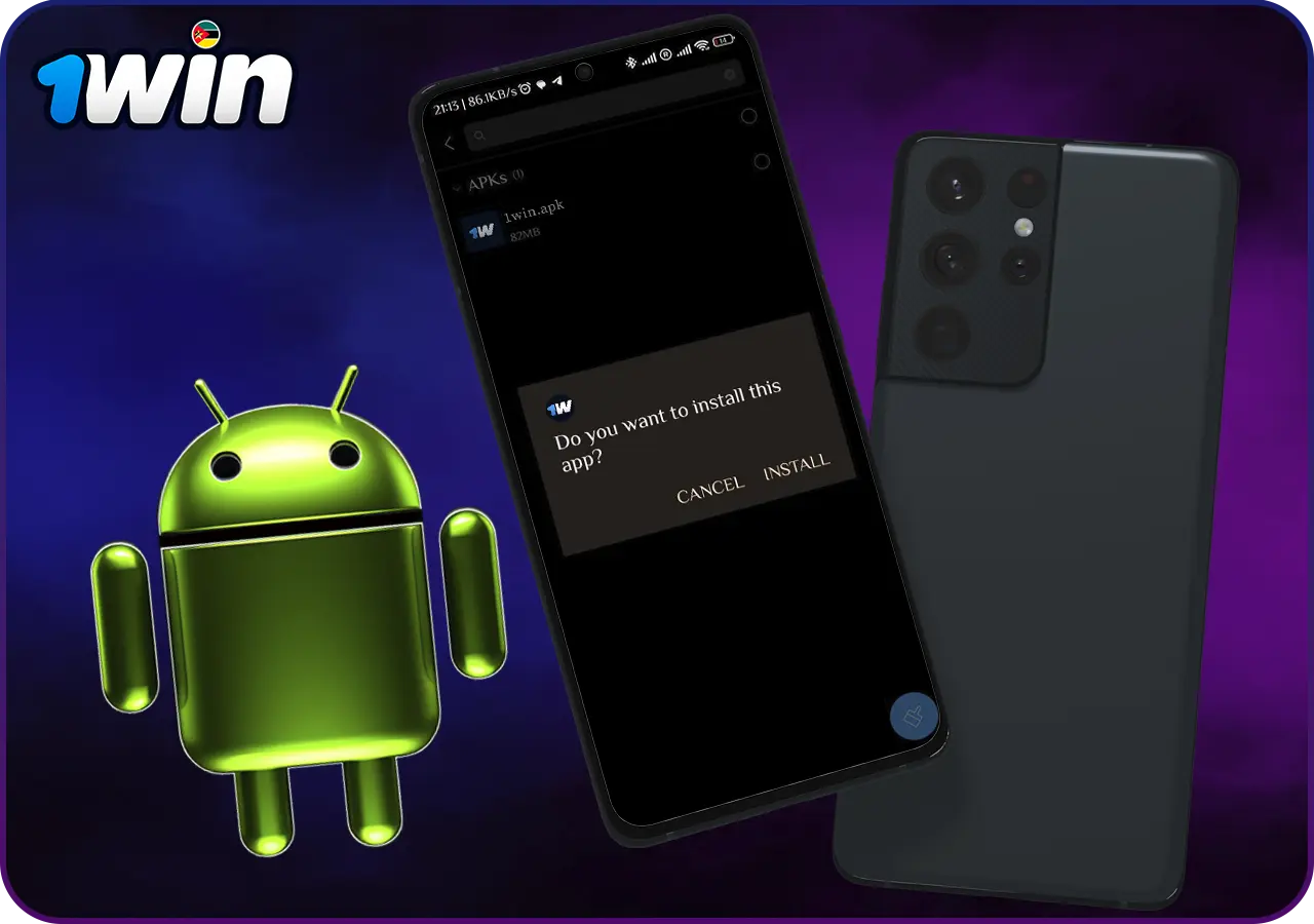 Como descarregar a aplicação móvel 1win para Android passo 3